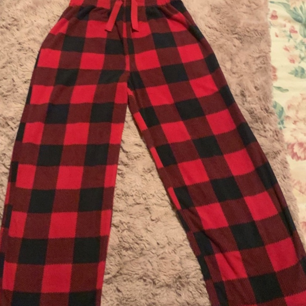 Red and black checkered pj pants